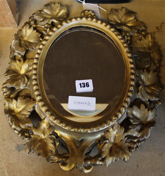 Oval gilt Florentine mirror